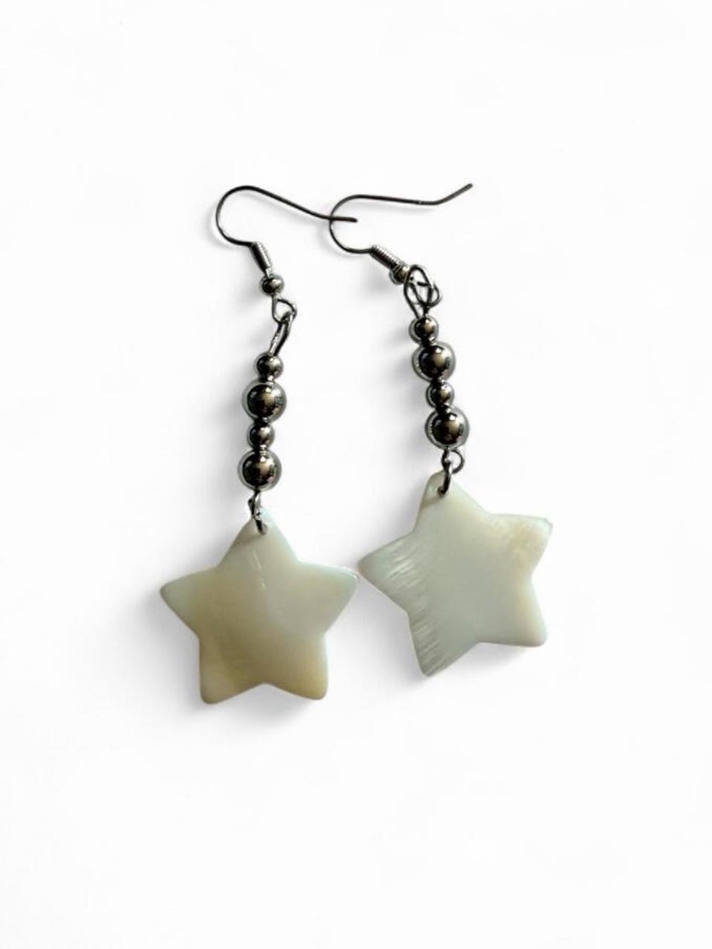 Handmade Mother of Pearl Star Earrings Boho Beach
